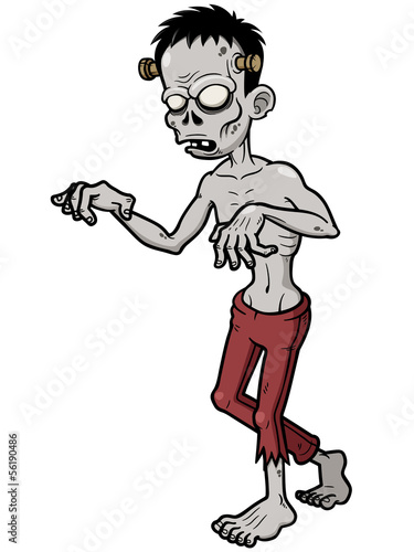 Fotoboard na płycie Ilustracja wektorowa kreskówka zombie