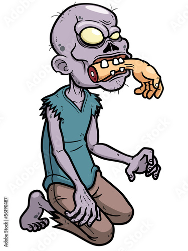 Fotoboard na płycie Ilustracja wektorowa kreskówka zombie