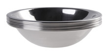Bowl From Stainless Steel On White Background