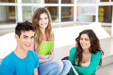 Wall Mural - Young group of students in campus