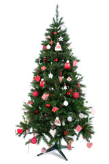 Wall Mural - Christmas tree with Decorated ornament red star