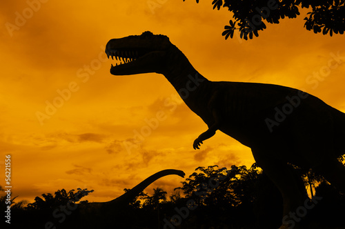 Fotoboard na płycie Sylwetki dinozaurów