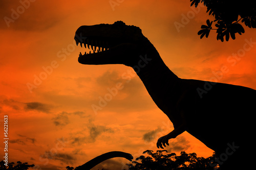 Fotoboard na płycie Sylwetki dinozaurów