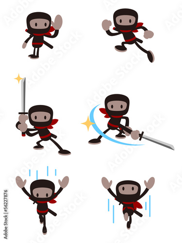 忍者様々なポーズ Stock Vector Adobe Stock 忍者様々なポーズ Stock Vector Adobe Stock