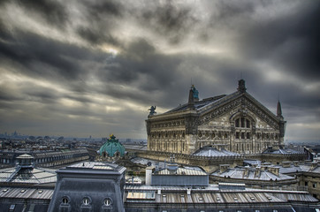 Sticker - Aerial view of Paris in winter season