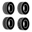 vector black tyre symbols