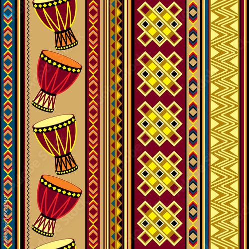 Naklejka dekoracyjna vector background with african drum