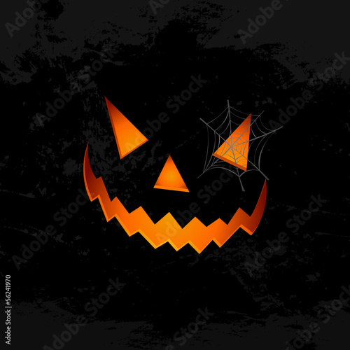 Board z aluminiowym obramowaniem Szczęśliwy halloween dynia twarz pajęczyna ilustracja eps10 pliku