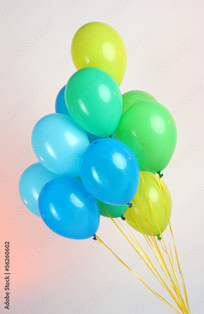 Colorful balloons on color background