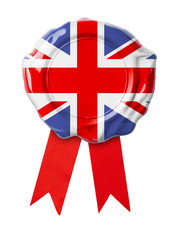 Sticker - British or UK flag seal with ribbon