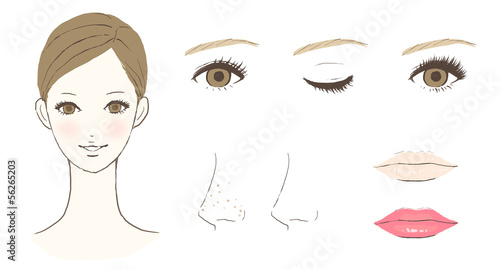 顔のパーツイメージ Adobe Stock でこのストックイラストを購入して 類似のイラストをさらに検索 Adobe Stock
