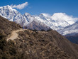 Trekkers Walking Along the Trail to Everest Base Camp in Nepal