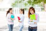 Fototapeta  - Three female students smiling