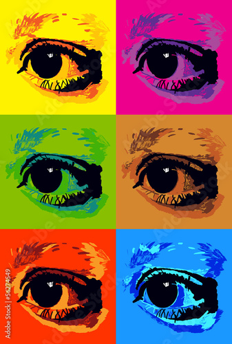 Board z aluminiowym obramowaniem Plakat pop-art z oczami