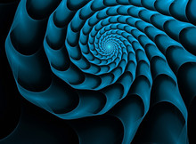Fractal Background With Blue Spiral