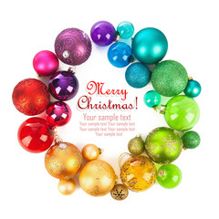 Poster - Christmas wreath of colored balls