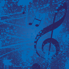 Sticker - Hintergrund Musik Noten Notenschlüssel Vektor