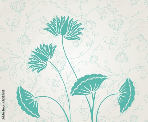 Obraz w ramie water lilies, wedding card design, India