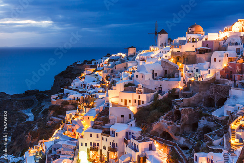 Board z aluminiowym obramowaniem Nocny strzał oia santorini grecja