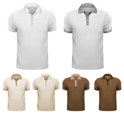 Black and white men t-shirts. Design template. Vector illustrati