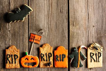 Canvas Print - Halloween homemade gingerbread cookies