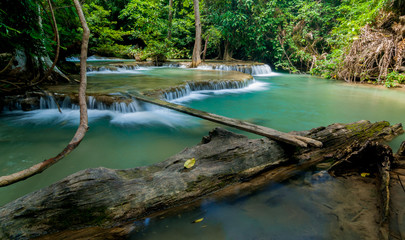 Wall Mural - Thailand waterfall in Kanjanaburi (Huay Mae Kamin)