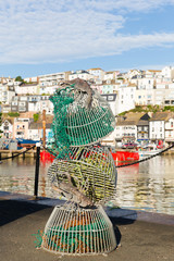 Canvas Print - Fishing nets by harbour Brixham Devon UK