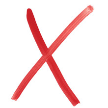 X - Red Handwritten Letter Over White Background