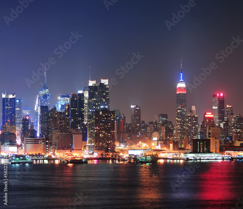 Naklejka samoprzylepna Panoramę Nowego Jorku manhattan midtown
