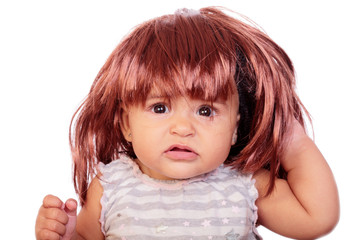 Wall Mural - baby and wig