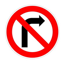 Do Not Turn Right Sign