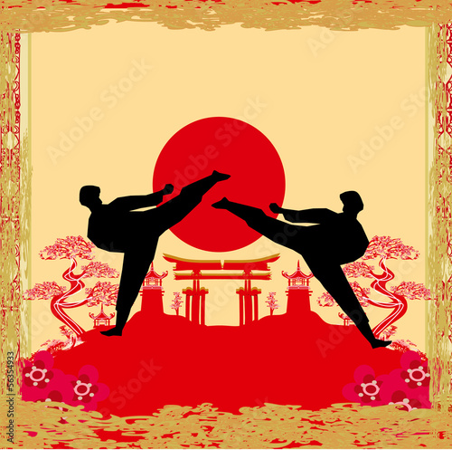 Fotoboard na płycie Karate zawody - grunge background