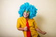 © Eugenio Marongiu - crazy funny young man with blue wig