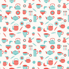 Tea seamless pattern
