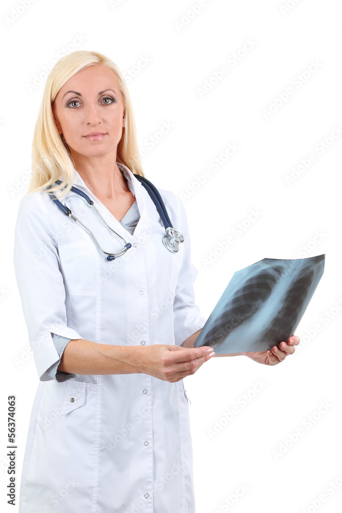 Medical worker isolated on white