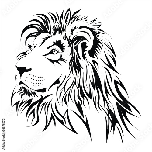 Fotografía  Lion head tattoo vector