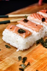 Wall Mural - Salmon Sushi.