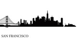 Fototapeta Las - San Francisco city skyline silhouette background