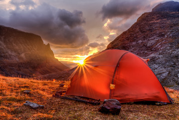 Wall Mural - campside sunrise