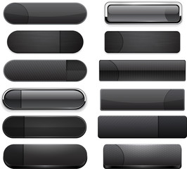 Black high-detailed modern web buttons.