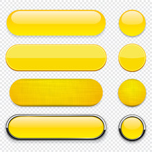 Yellow High-detailed Modern Web Buttons.
