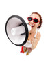 © Artframe  - Woman holding megaphone and yelling