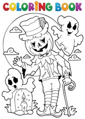 Poster - Coloring book Halloween character 9