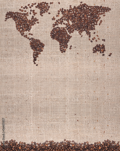 Naklejka na szybę Coffee map