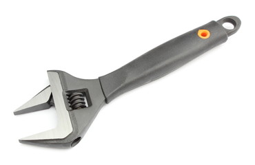 Adjustable wrench isolated on white background