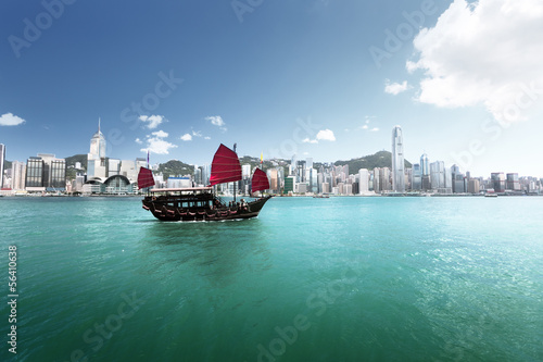 Naklejka samoprzylepna Port w hong Kongu