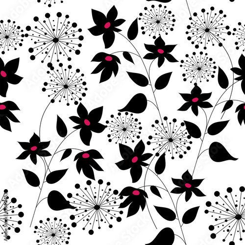 Naklejka na szybę Pattern with flowers graphic quality