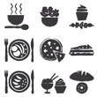 Hand drawn food silhouette icons