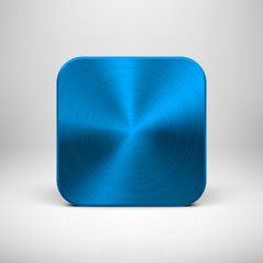 Wall Mural - technology app icon with blue metal texture