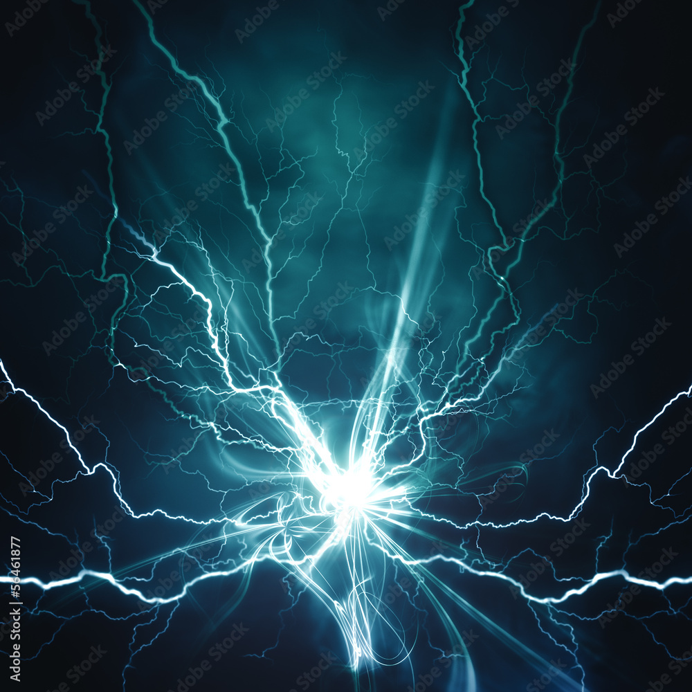 Electric lighting effect, abstract techno backgrounds for your d - obrazy, fototapety, plakaty 